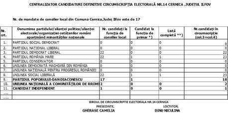 candidati alegeri locale comuna cernica 2012